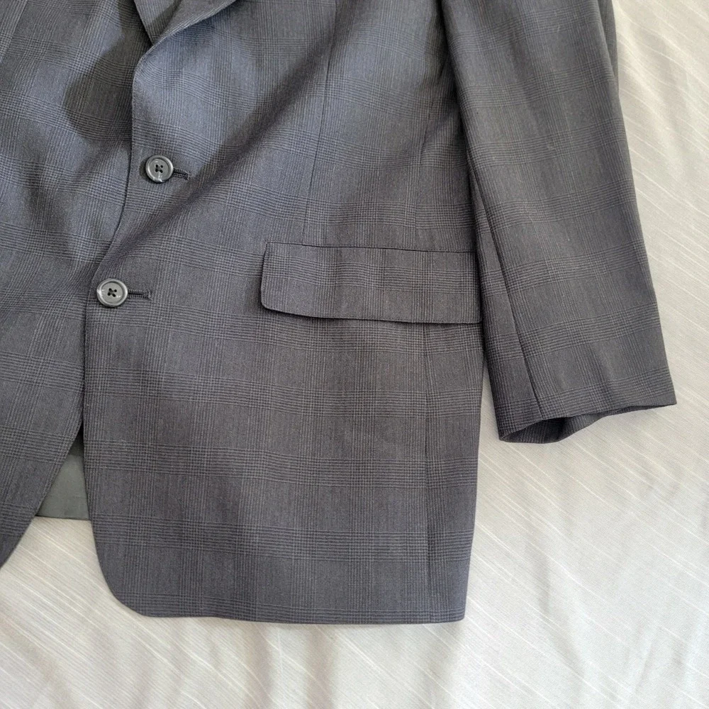Brooks Brothers Sport Coat Blazer Plaid 2‎ Button Notch Lapel 42R USA Union Made